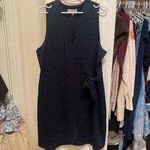 Navy Madewell Wrap Dress | Size Large